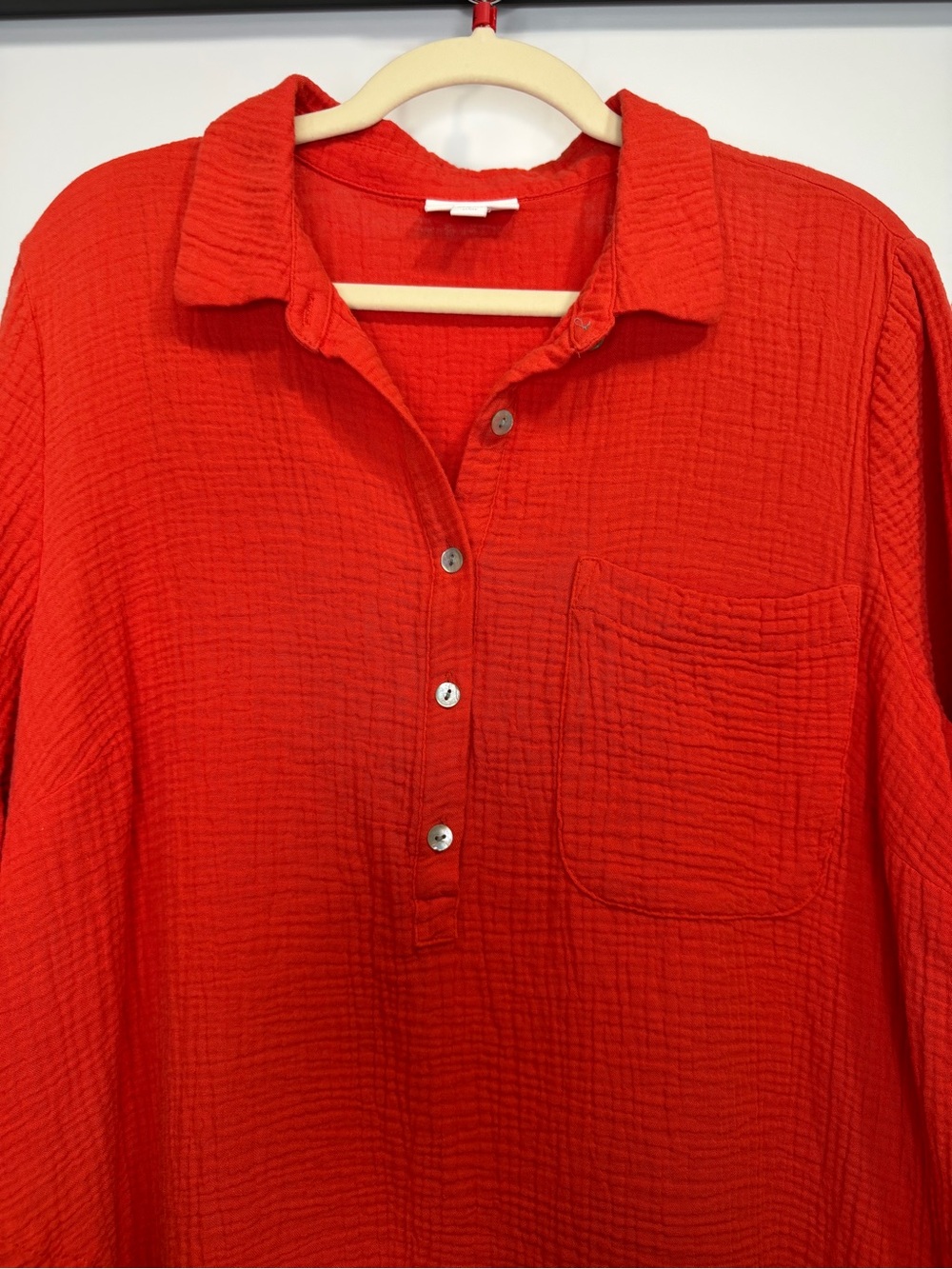 J. Jill 100% Cotton Button-Henley Midi Shirt Dress Size L - Picture 5 of 14
